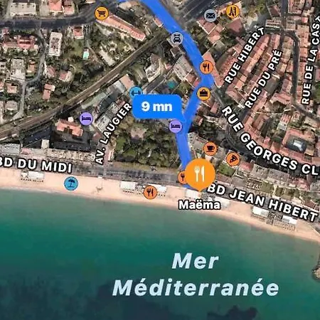 Apartment Luxurious In 450m From Sea With Terrace And Air Conditioning And Private Parking *